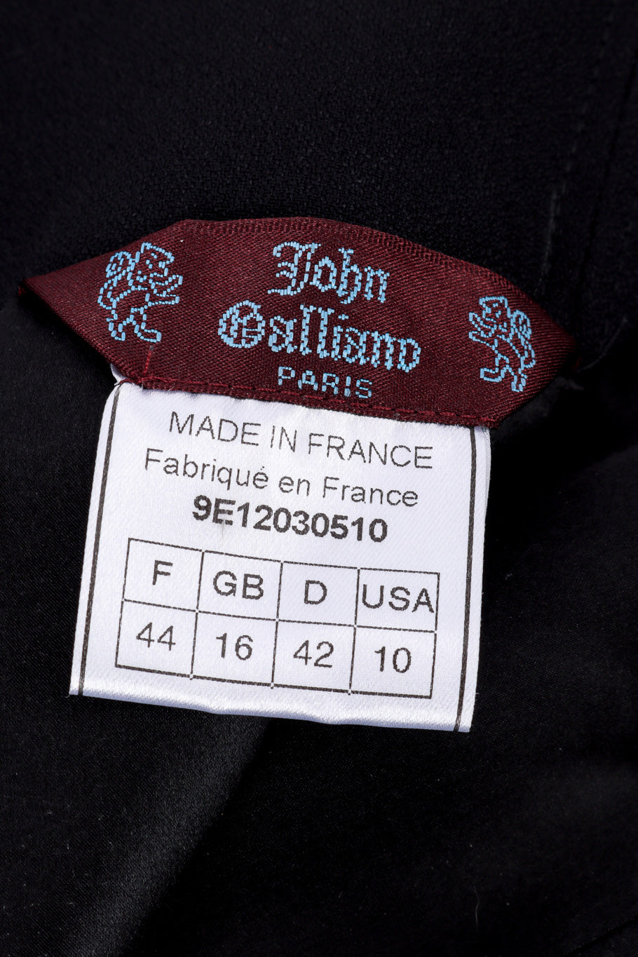 Vintage John Galliano 1999 S/S Draped Skirt signature label closeup @recessla