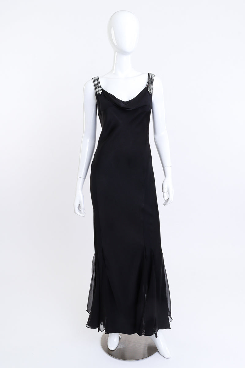 John Galliano Rhinestone Racerback Maxi Dress front @recess la