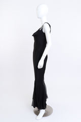 John Galliano Rhinestone Racerback Maxi Dress side on mannequin @recess la