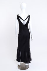 John Galliano Rhinestone Racerback Maxi Dress back on mannequin @recess la