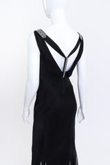 John Galliano Rhinestone Racerback Maxi Dress back on mannequin closeup @recess la