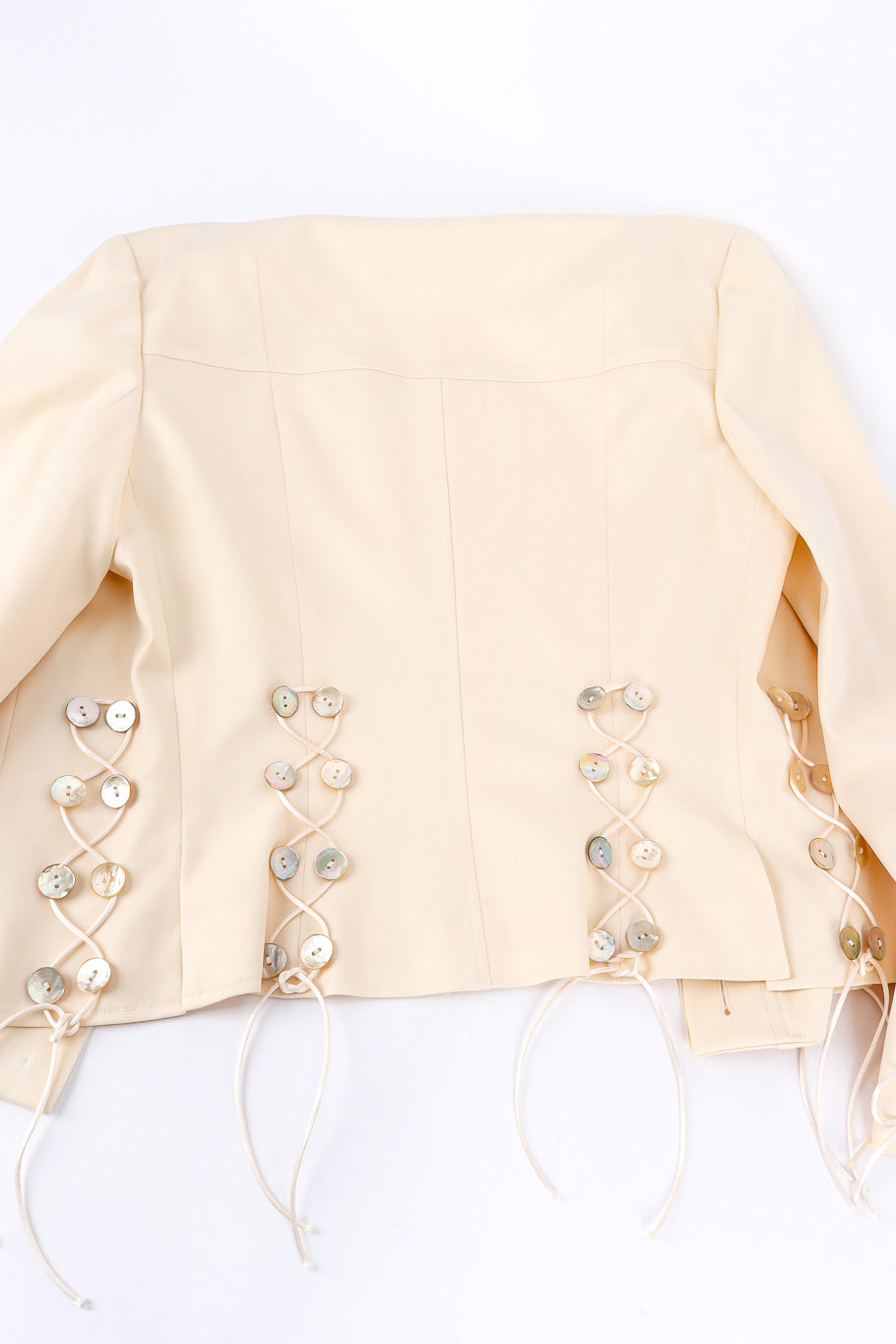 Skirt suit by John Galliano flat lay jacket back @recessla