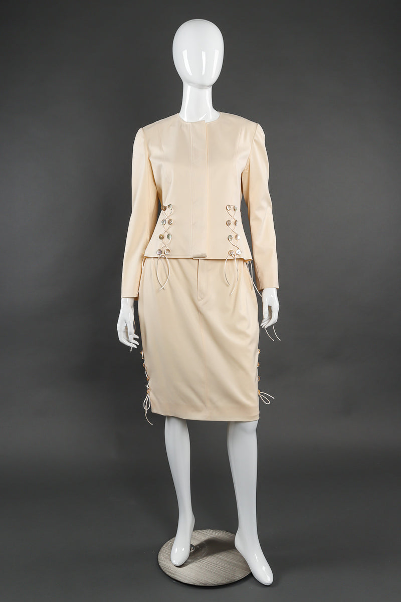 John Galliano Mother of Pearl Jacket Skirt Set – Recess