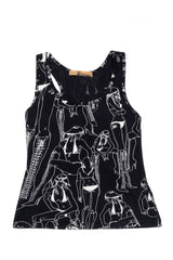 Vintage John Galliano Graphic Tank and Skirt Set tank front @recess la