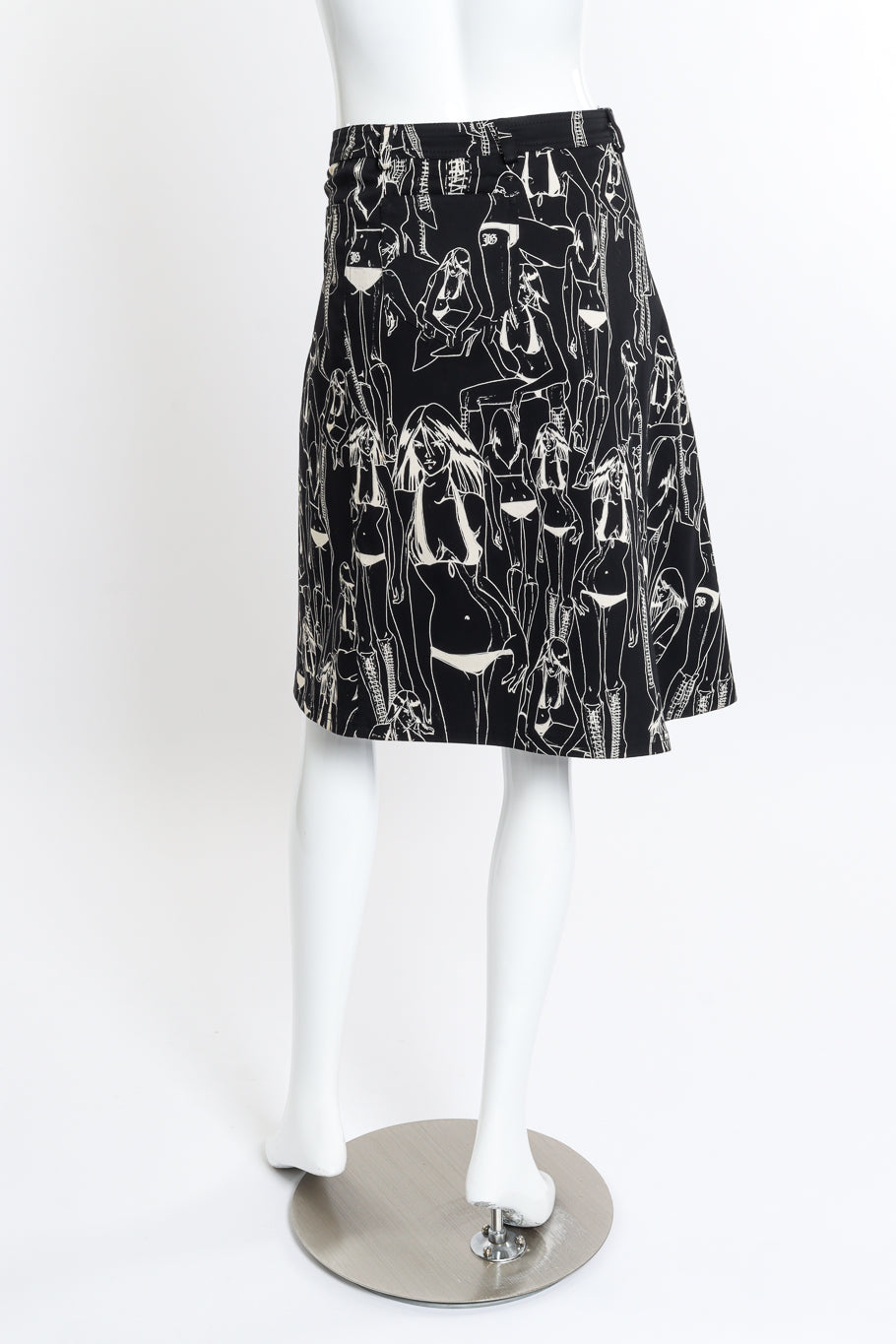 Vintage John Galliano Graphic Tank and Skirt Set skirt back on mannequin @recess la
