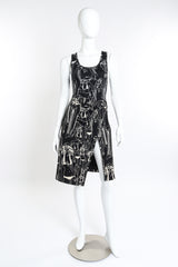 Vintage John Galliano Graphic Tank and Skirt Set front on mannequin @recess la