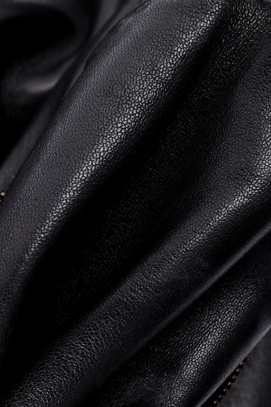 Vintage John Michael Convertible Leather Moto Jacket leather closeup @recessla