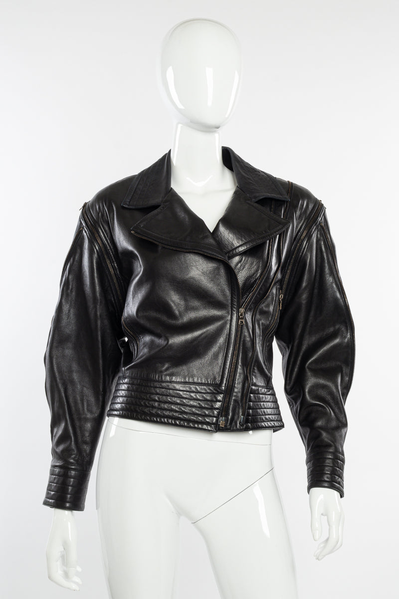 Vintage John Michael Convertible Leather Moto Jacket – Recess