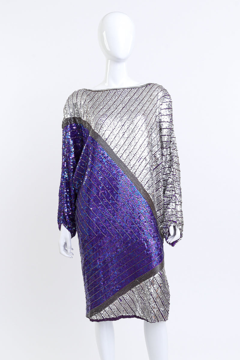 Judith Ann Creations Oversized Striped Sequin Silk Dress on mannequin @RECESS LA