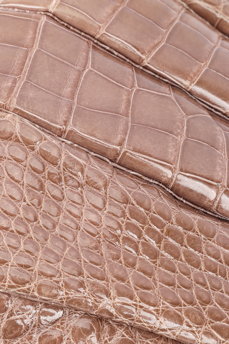 Ruched Alligator Handbag by Judith Leiber leather close @recessla