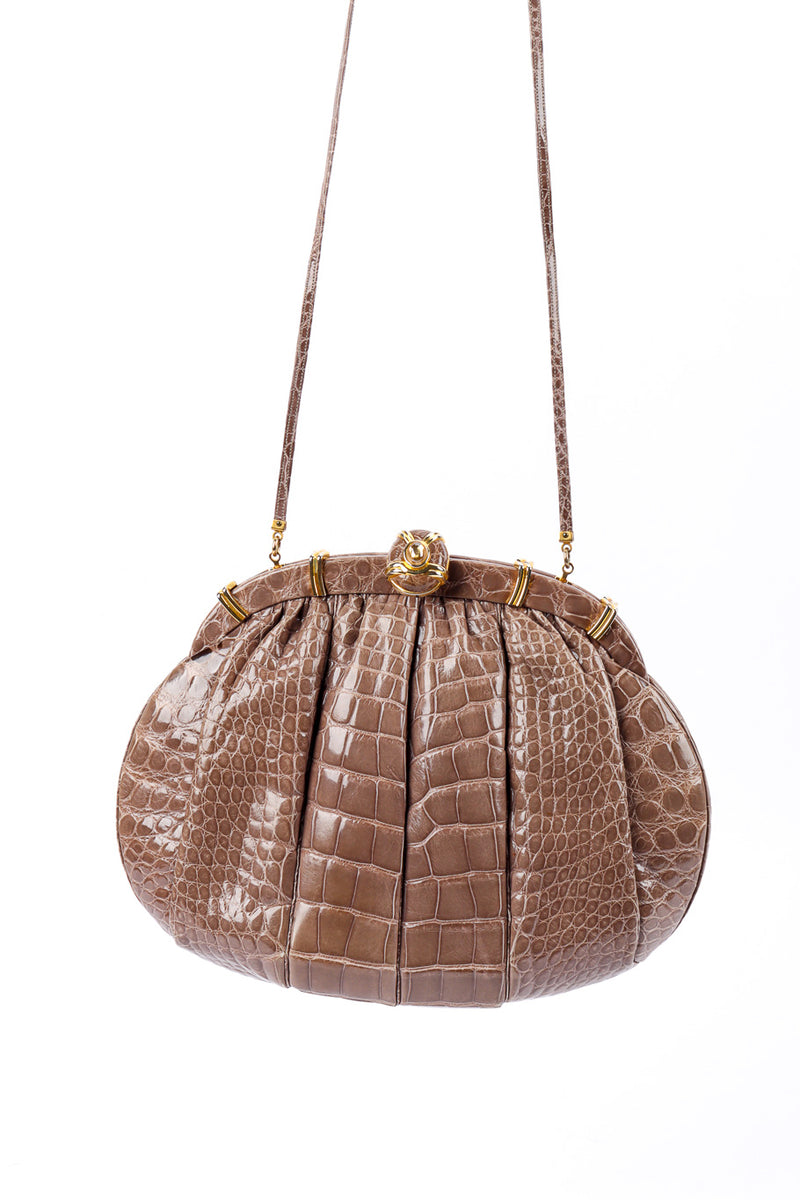 Ruched Alligator Handbag by Judith Leiber @recessla