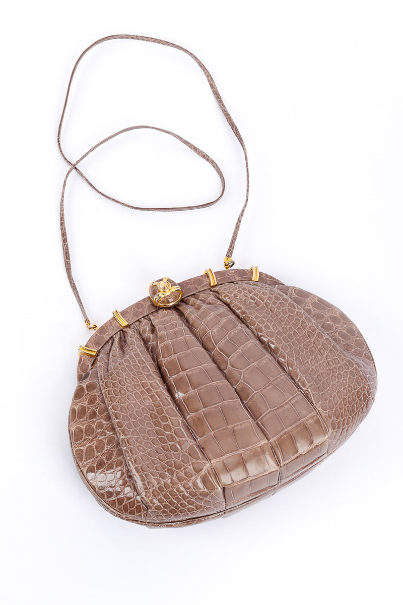 Ruched Alligator Handbag by Judith Leiber flat looped strap  @recessla