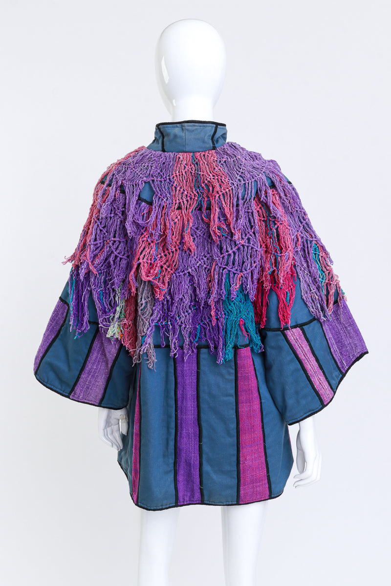 Vintage Judith Roberts Macrame Patchwork Jacket back on mannequin @recess la