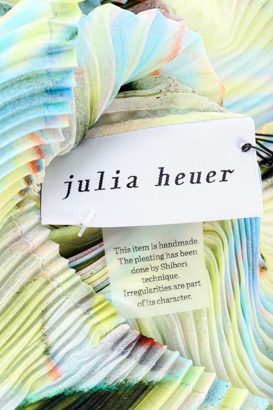 Julia Heur Burst Pleat Dress signature label closeup @Recessla