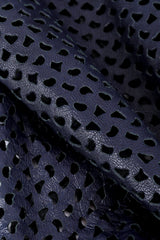 Julian K Navy Perforated Leather Jacket fabric @RECESS LA