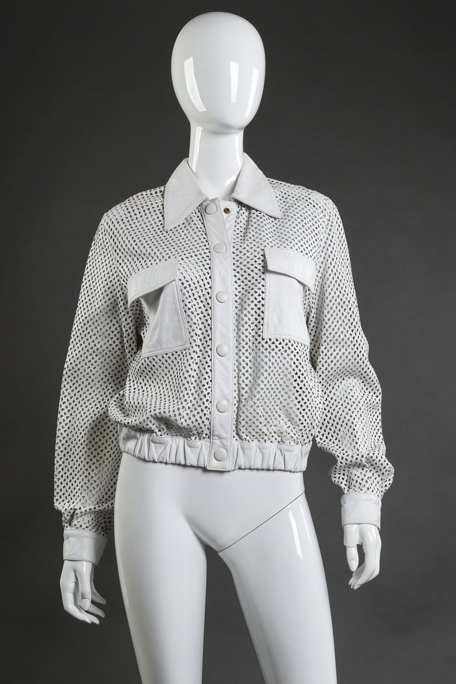 knee length dresses for ladies Helmut Lang Spring 2001 perforated leather dress – Algo Bazaar main image 1