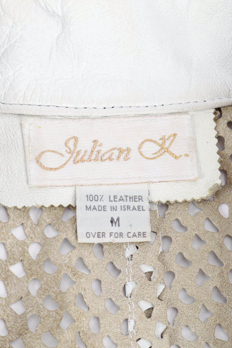 Vintage Julian K Perforated Leather Jacket signature label @recess la