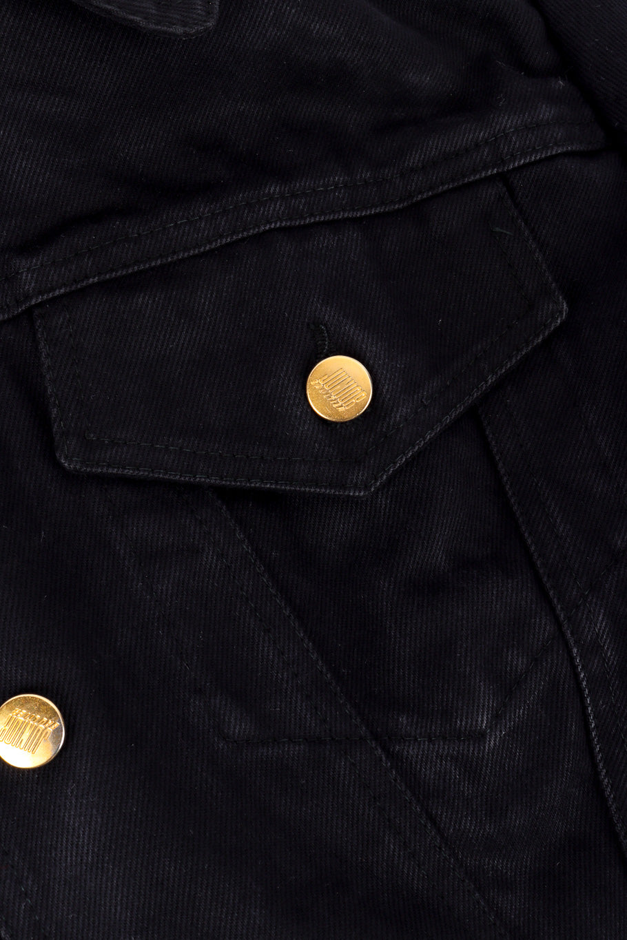 Junior Gaultier Denim Peplum Jacket flap pocket closeup @recessla