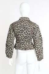 Vintage Junior Gaultier Leopard Denim Peplum Jacket back on mannequin @recessla