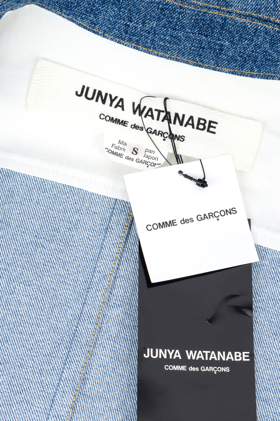 Junya Watanabe Indigo Denim Trench Coat signature label @recess la