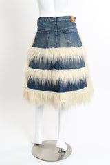 Junya Watanabe Denim Faux Fur Skirt back on mannequin @recessla