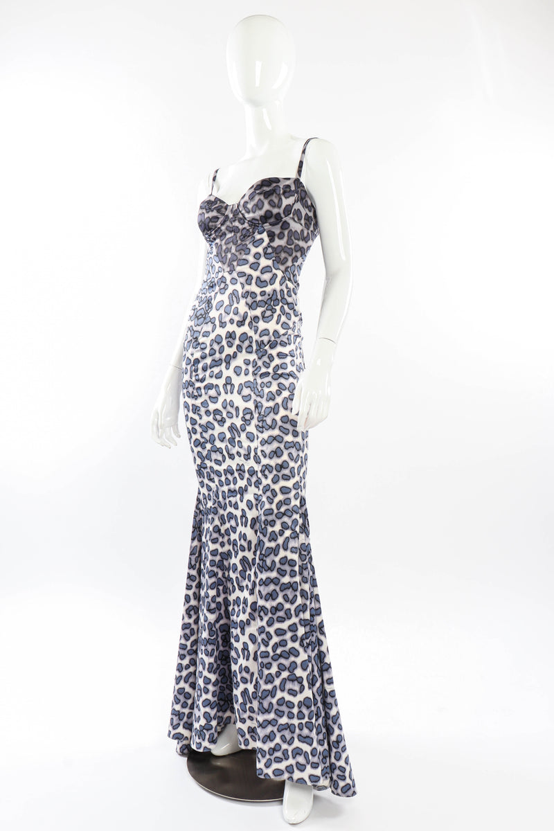 Just Cavalli Leopard Print Mermaid Dress 3/4 front on mannequin @recessla