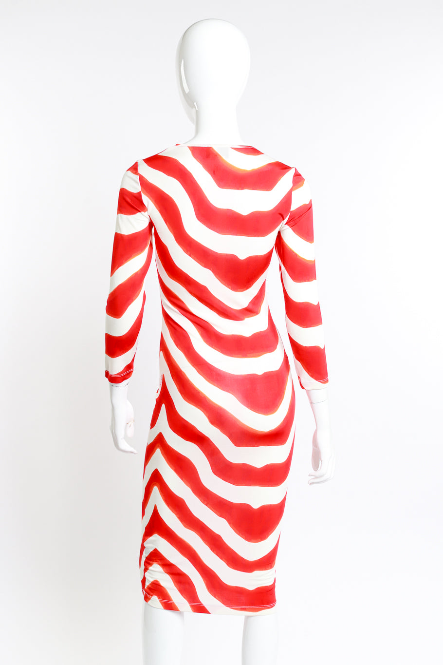 Just Cavalli Animal Stripe Sheath Dress back on mannequin @recess la