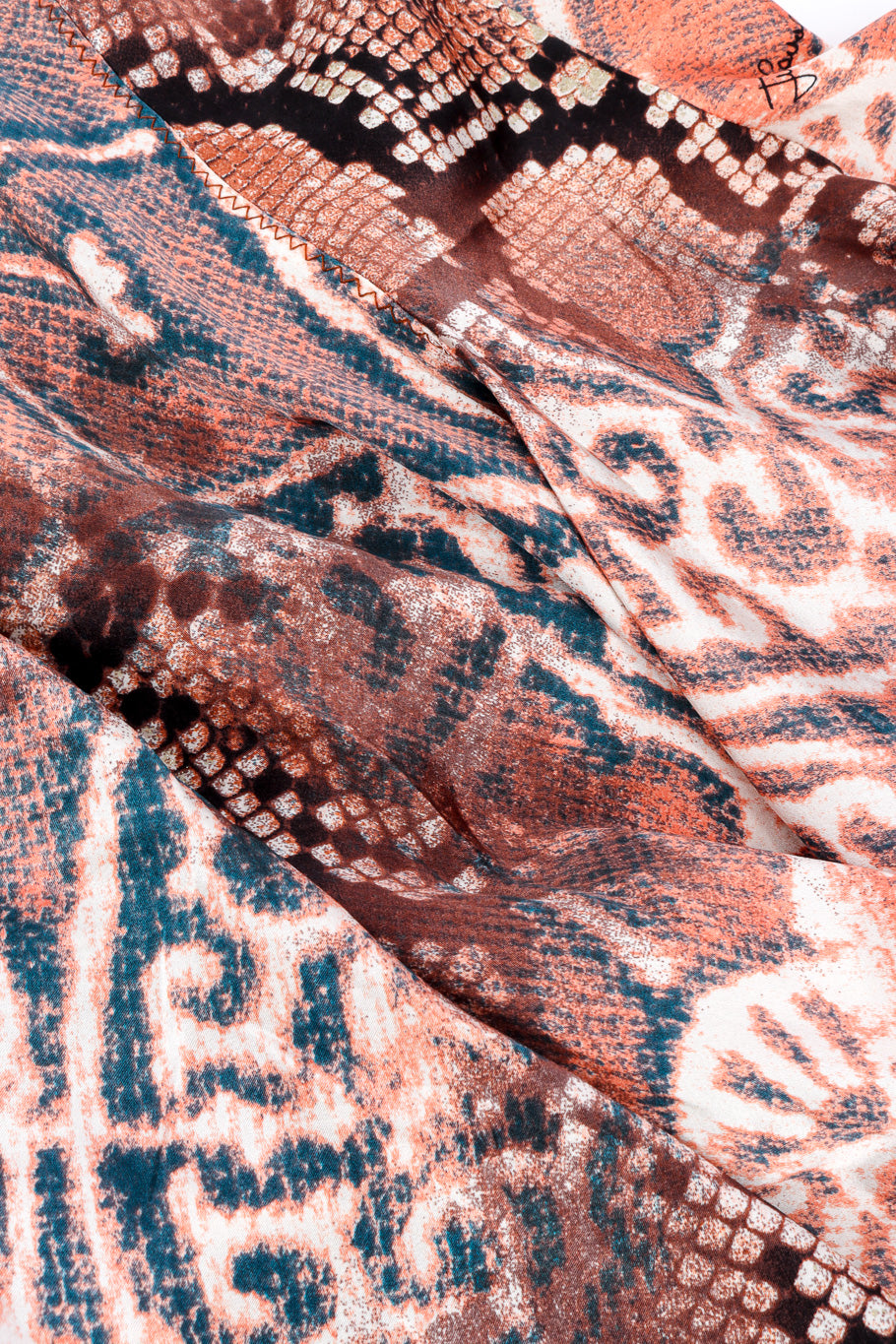Just Cavalli Patchwork Bias Silk Dress fabric closeup @recessla