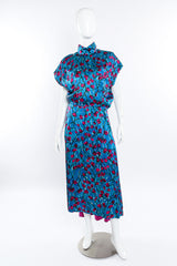 Vintage Karl Lagerfeld Floral Silk Midi Dress front view on mannequin @Recessla 