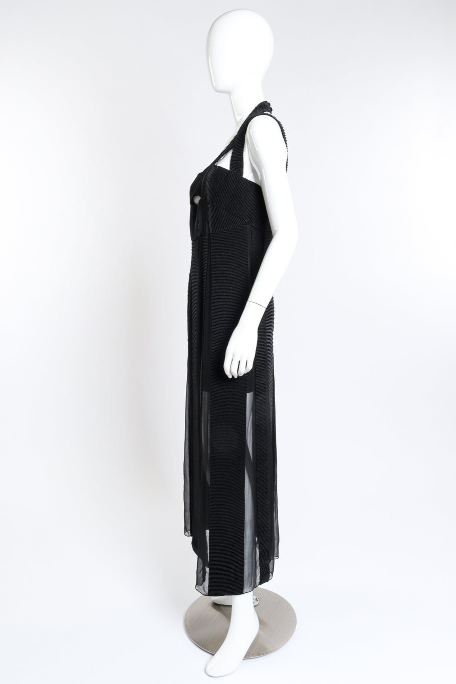 Karl Lagerfeld Striped & Knife Pleat Dress side mannequin @RECESS LA