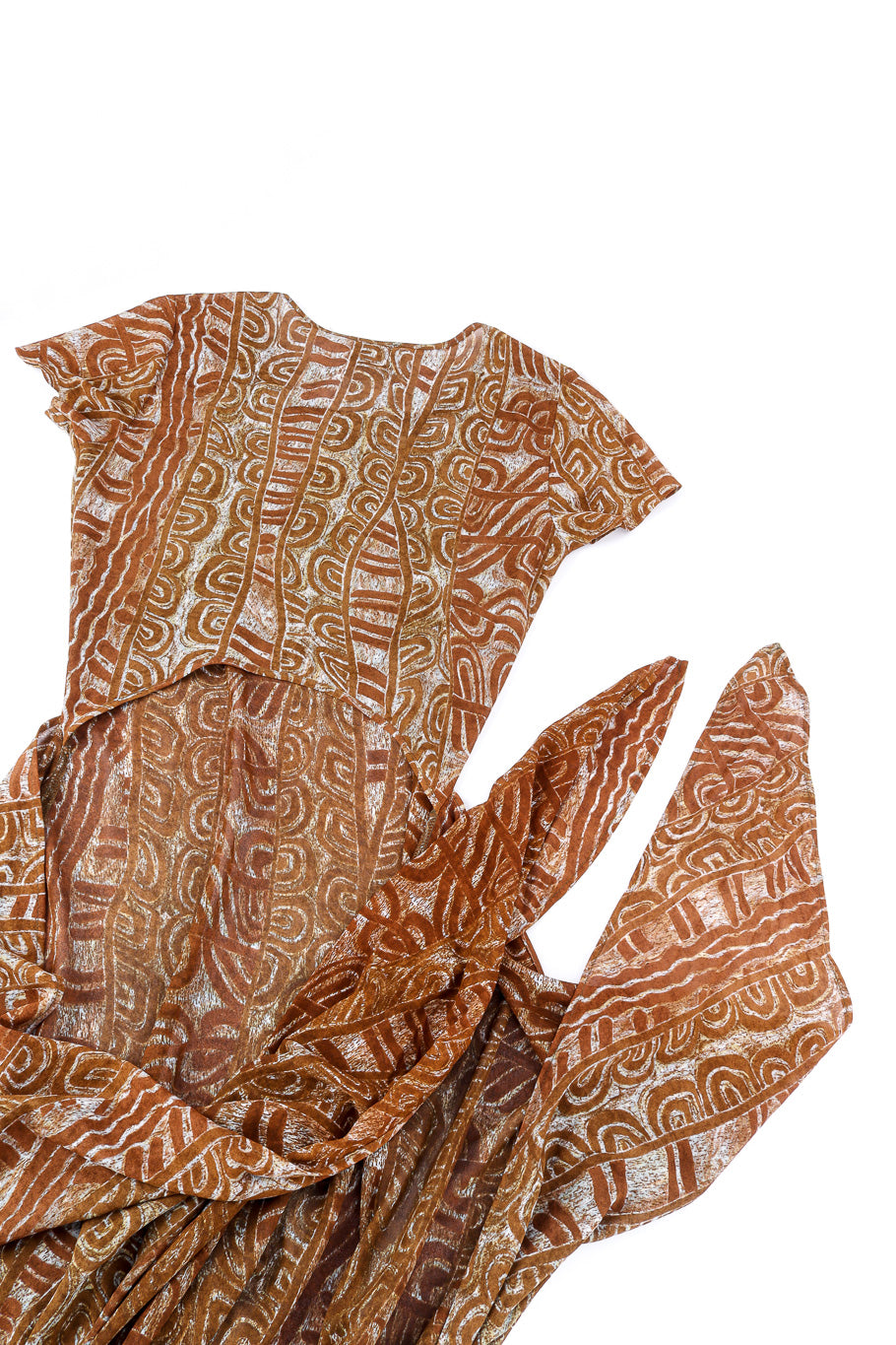 Graphic wrap dress by Kenzo flat lay back untied  @recessla