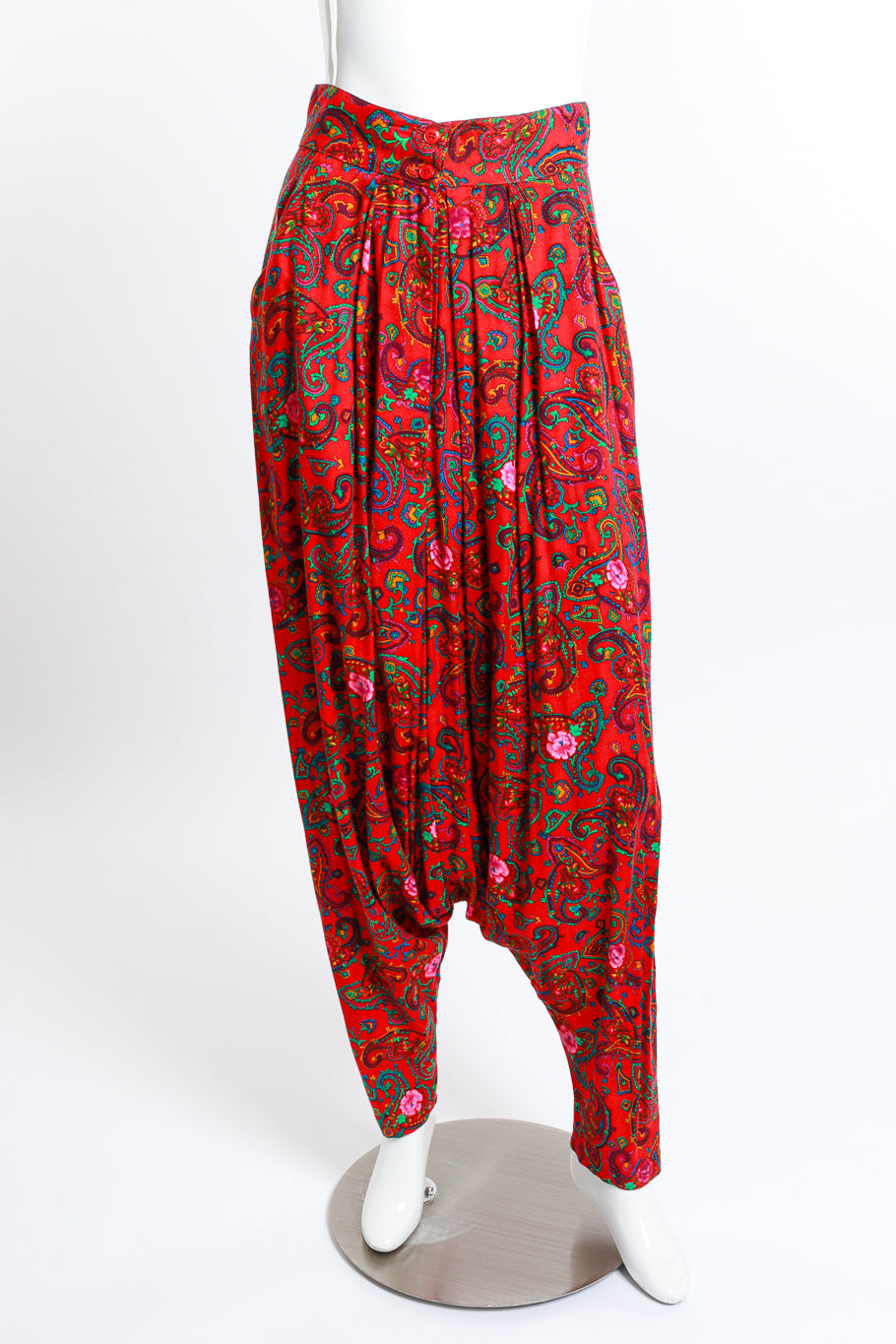 Vintage Kenzo Floral Paisley Harem Pant front on mannequin @recess la