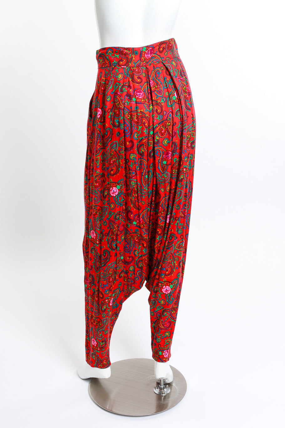 Vintage Kenzo Floral Paisley Harem Pant back on mannequin @recess la