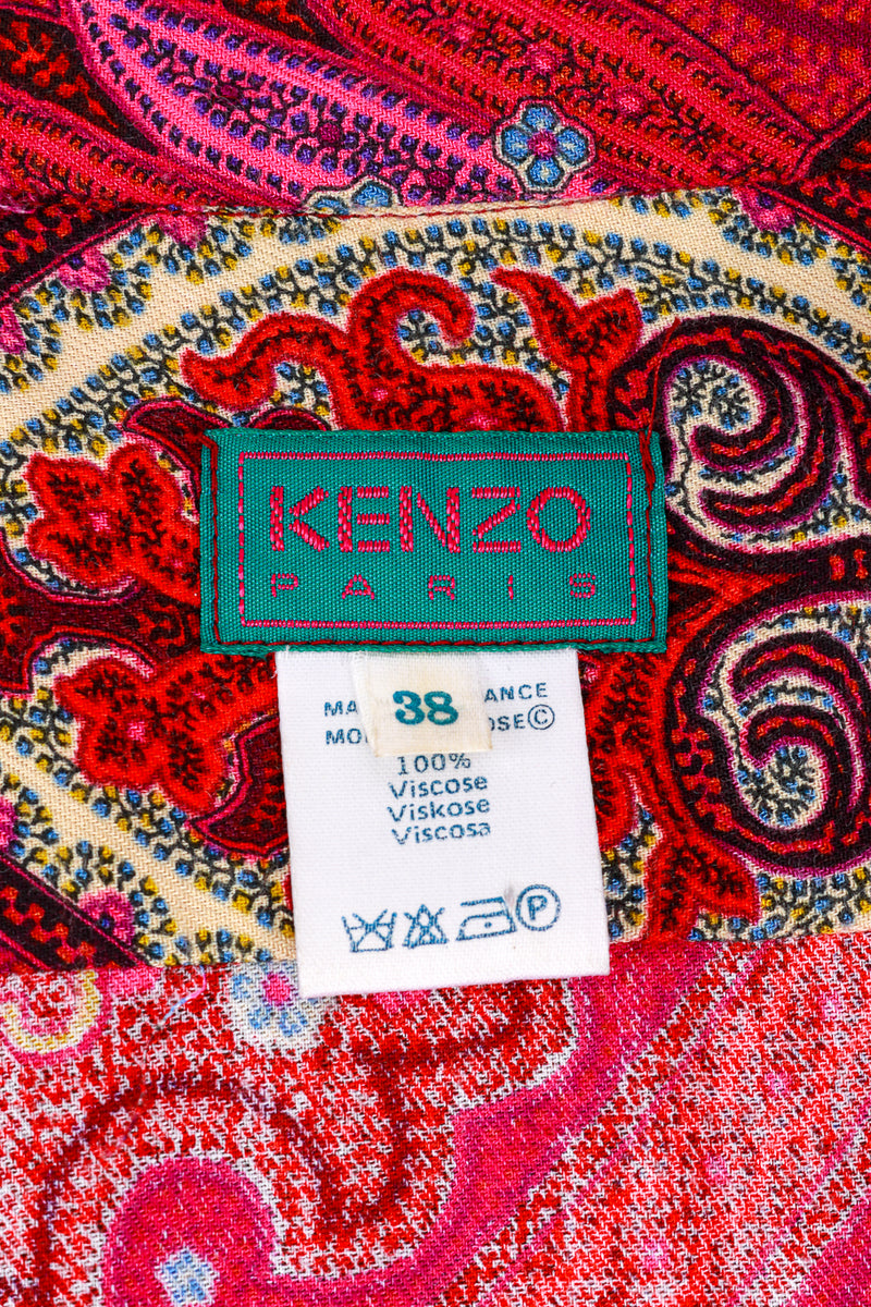 Kenzo Rose & Paisley Blouse label @RECESS LA