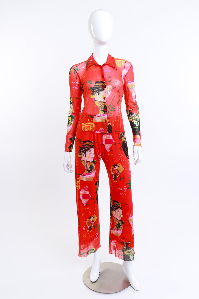 Kenzo Tokyo Nights Mesh Shirt & Pants Set on mannequin @RECESS LA