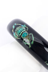 Kolos Designs Iridescent Beetle Lucite Cuff I closeup @recessla