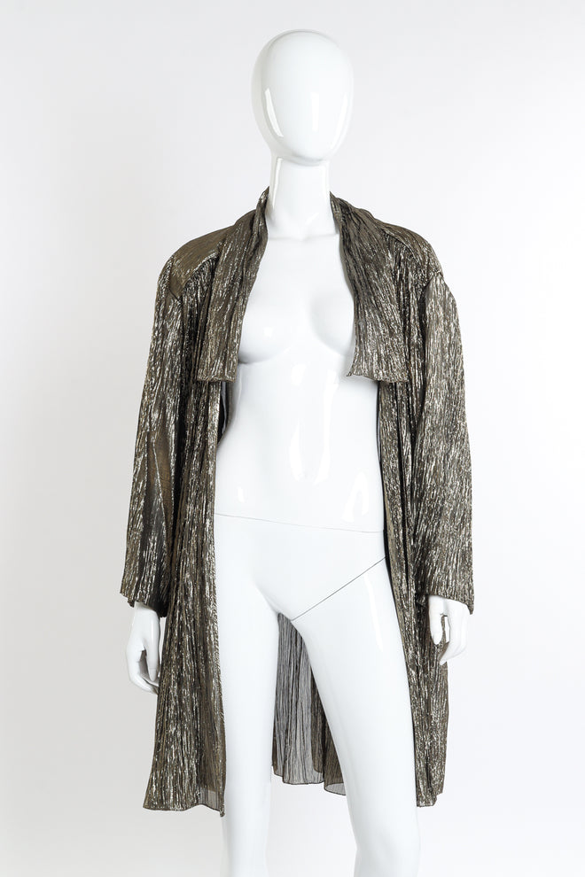 Vintage Krizia Metallic Duster open front on mannequin @recessla