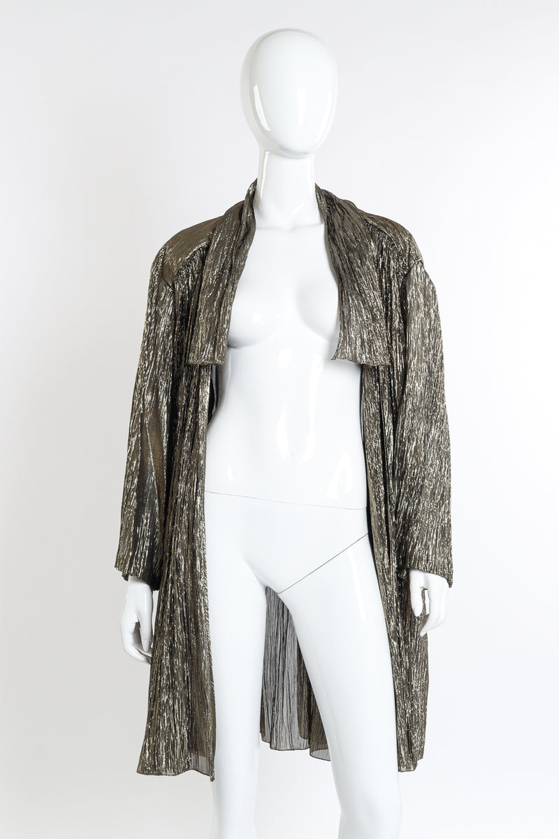 Vintage Krizia Metallic Duster open front on mannequin @recessla