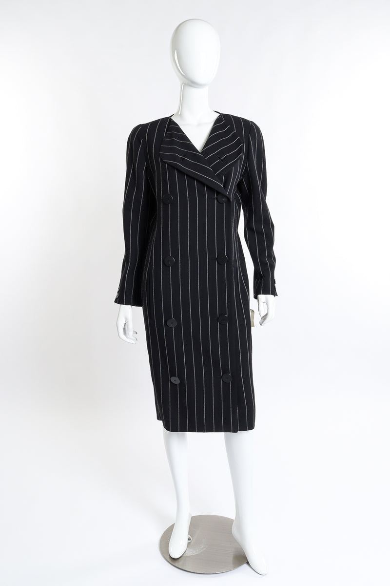 Vintage Krizia Pinstripe Double Breasted Blazer Dress Recess Vintage Krizia Pinstripe Double Breasted Blazer Dress Recess