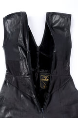 Vintage Karen Okada Croc Embossed Leather Jumpsuit front unzipped @recess la