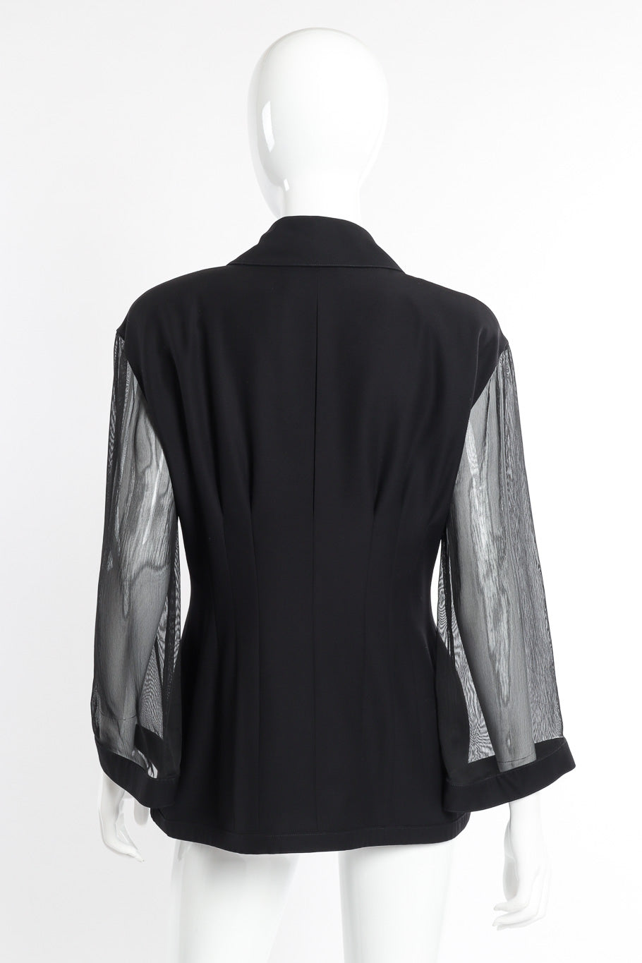 Vintage Karl Lagerfeld Double Breasted Sheer Jacket back on mannequin @recessla
