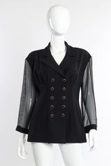 Vintage Karl Lagerfeld Double Breasted Sheer Jacket front on mannequin @recessla