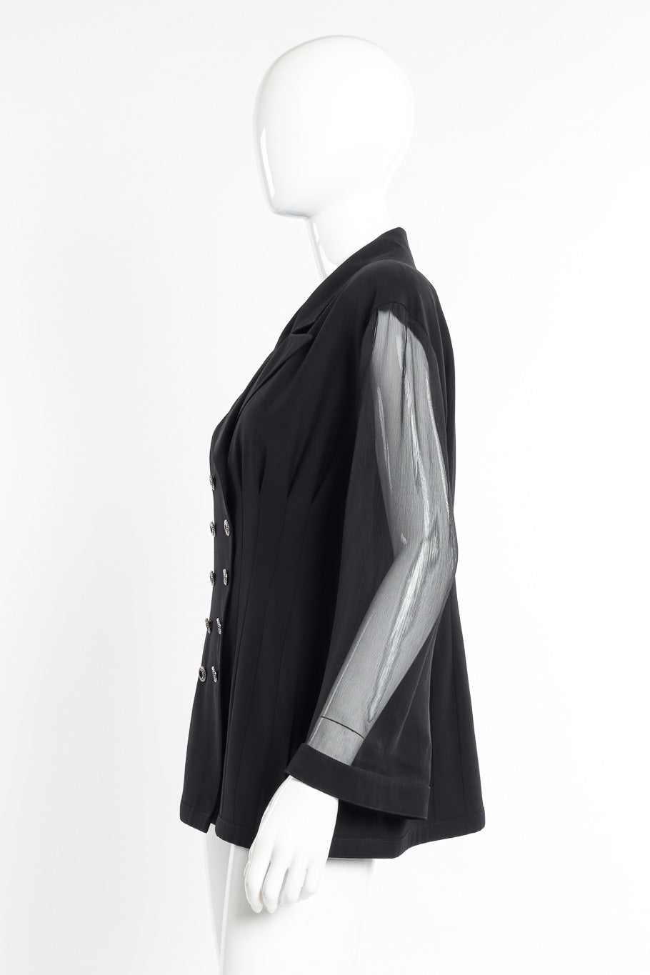 Vintage Karl Lagerfeld Double Breasted Sheer Jacket side on mannequin @recessla