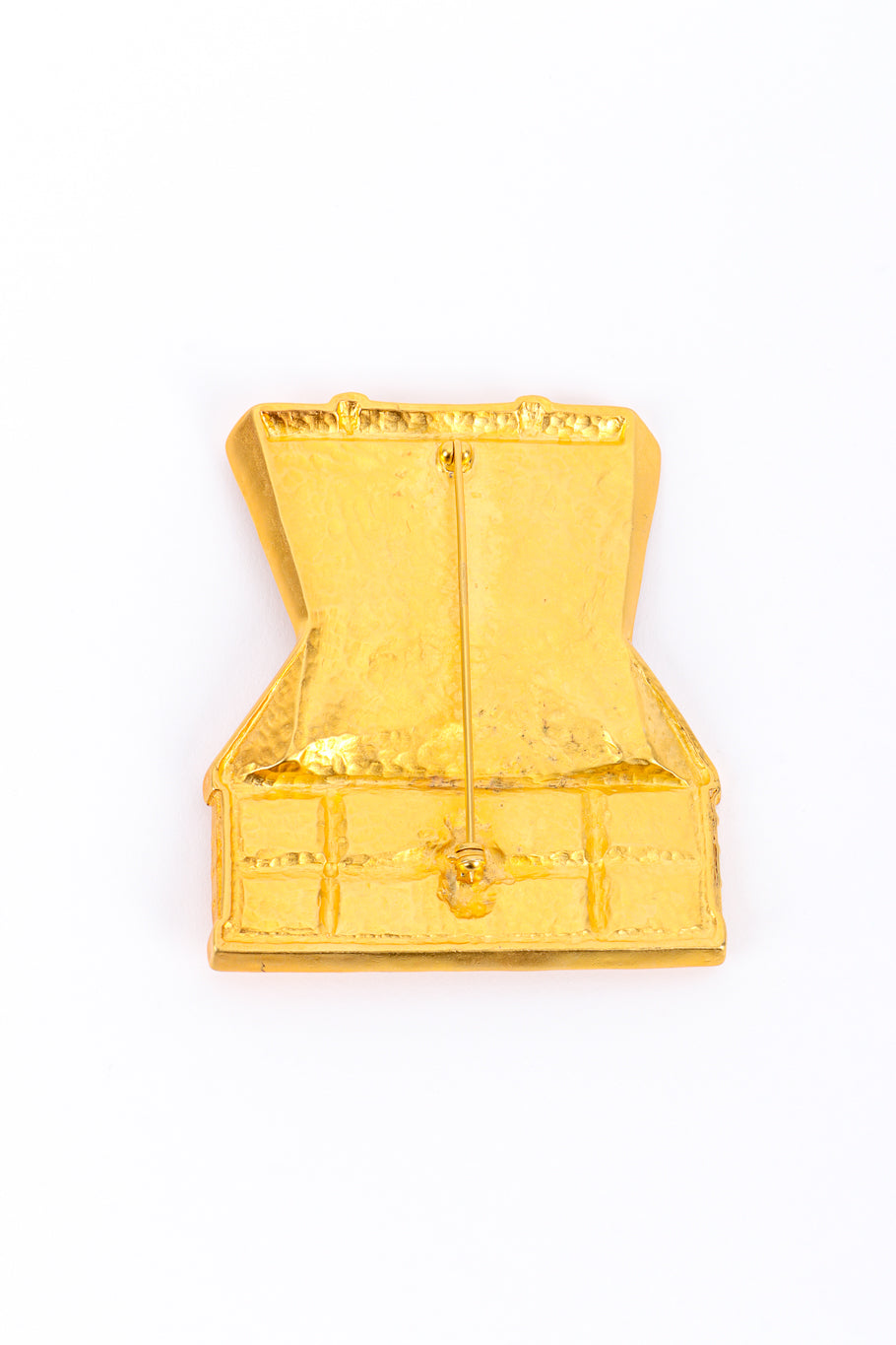 Vintage Karl Lagerfeld Treasure Chest Brooch back @recessla