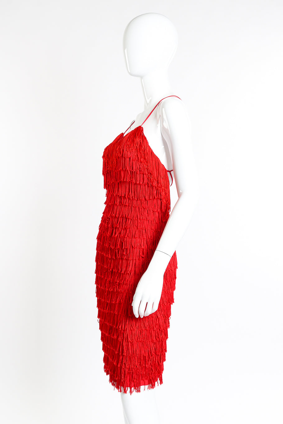Katharine Hamnett Backless Fringe Dress side on mannequin @recessla