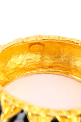 Vintage Kenneth Jay Lane Two-Tone Cuff Bracelet signature cartouche @recessla