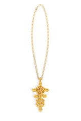 Kenneth Jay Lane Hammered Clover Pendant Necklace front @recess la