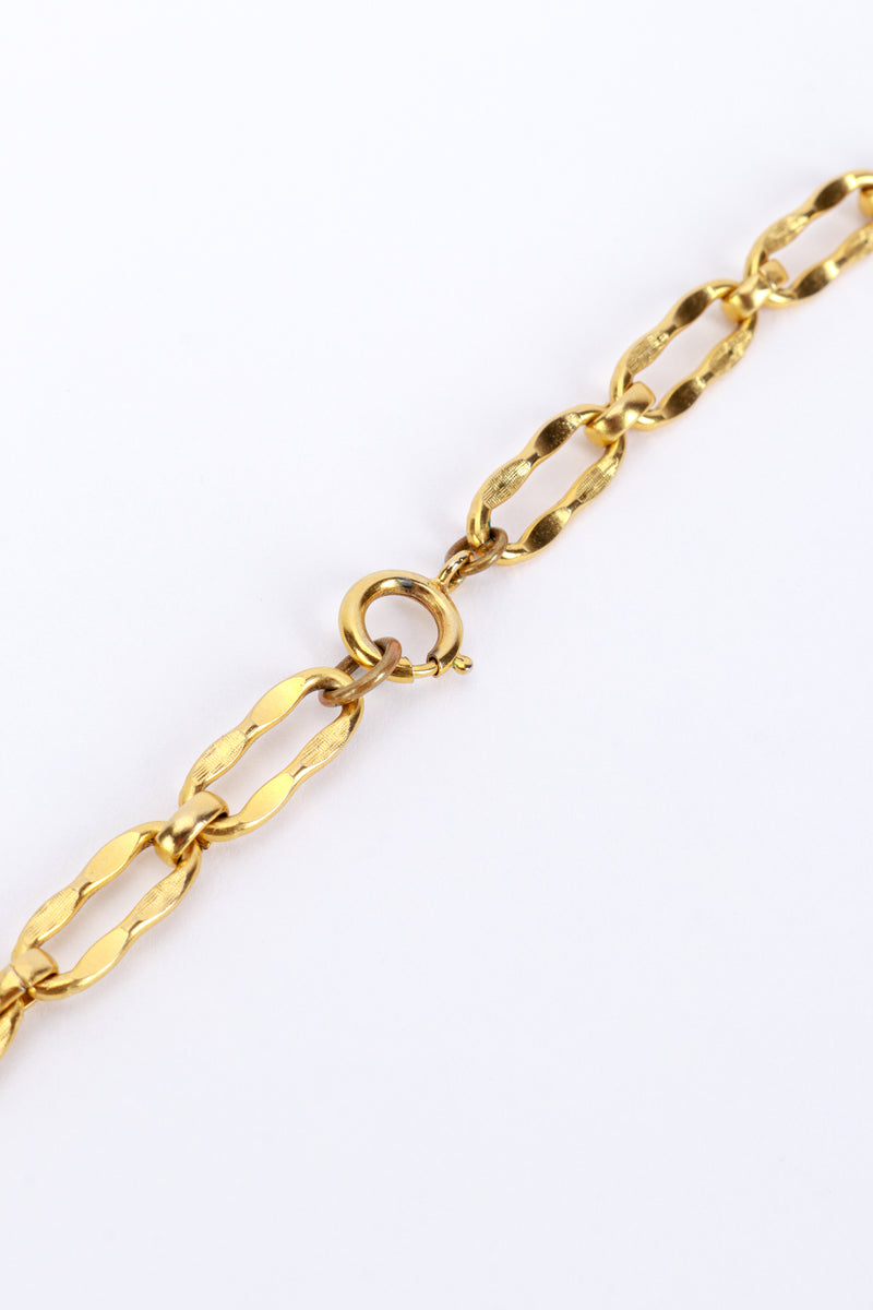 Kenneth Jay Lane Hammered Clover Pendant Necklace clasp detail @recess la