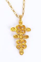 Kenneth Jay Lane Hammered Clover Pendant Necklace back pendant detail @recess la