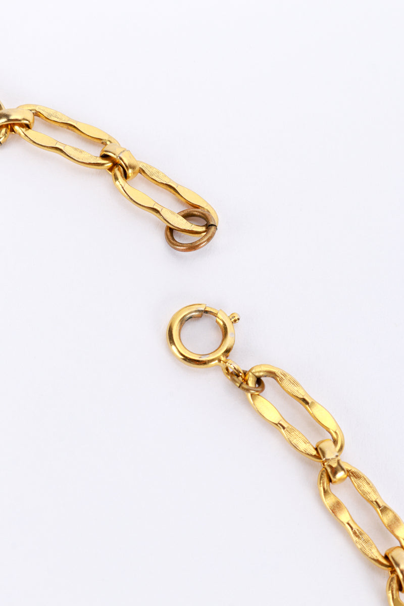 Kenneth Jay Lane Hammered Clover Pendant Necklace unclasped detail @recess la